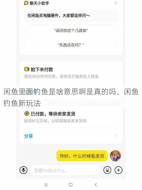 闲鱼里面钓鱼是啥意思啊是真的吗、闲鱼钓鱼新玩法