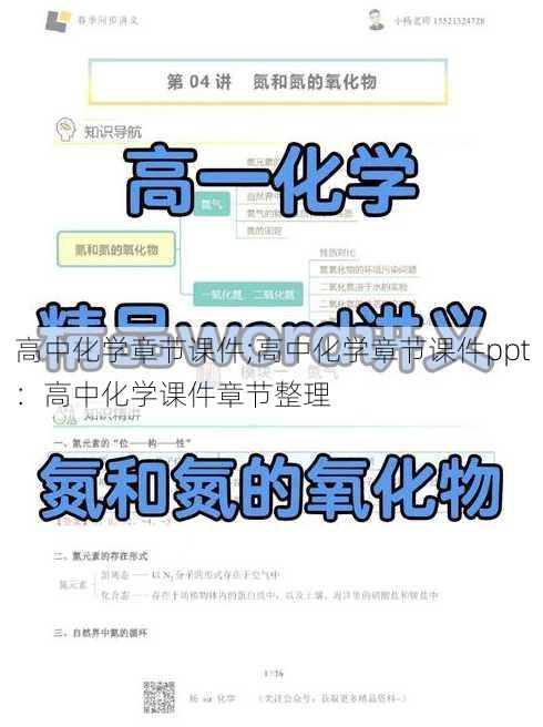 高中化学章节课件;高中化学章节课件ppt：高中化学课件章节整理