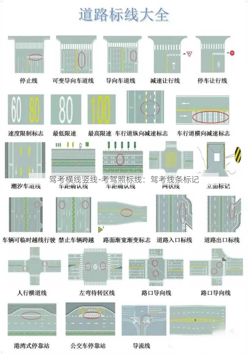 驾考横线竖线-考驾照标线：驾考线条标记