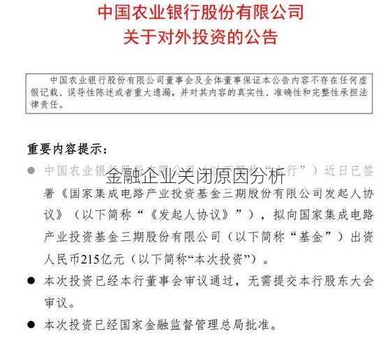 金融企业关闭原因分析