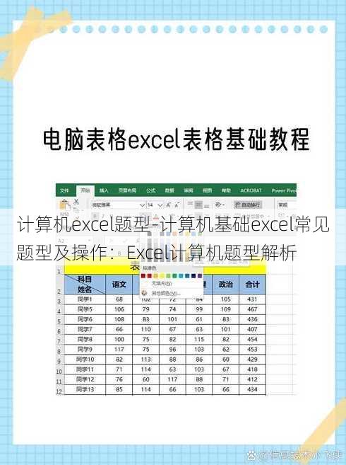 计算机excel题型-计算机基础excel常见题型及操作：Excel计算机题型解析