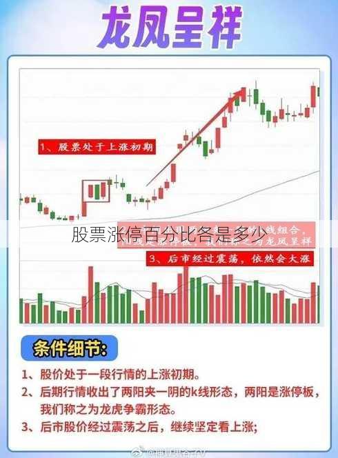 股票涨停百分比各是多少