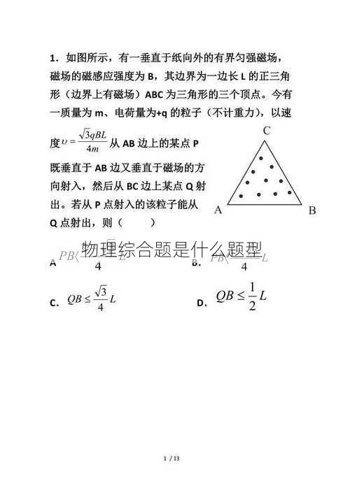 物理综合题是什么题型