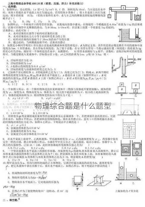 物理综合题是什么题型