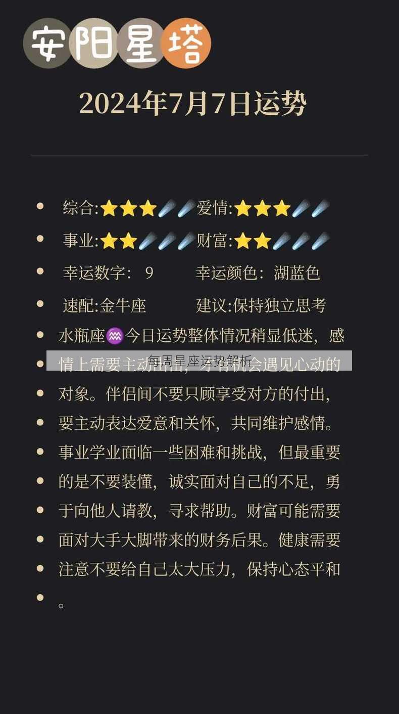 每周星座运势解析