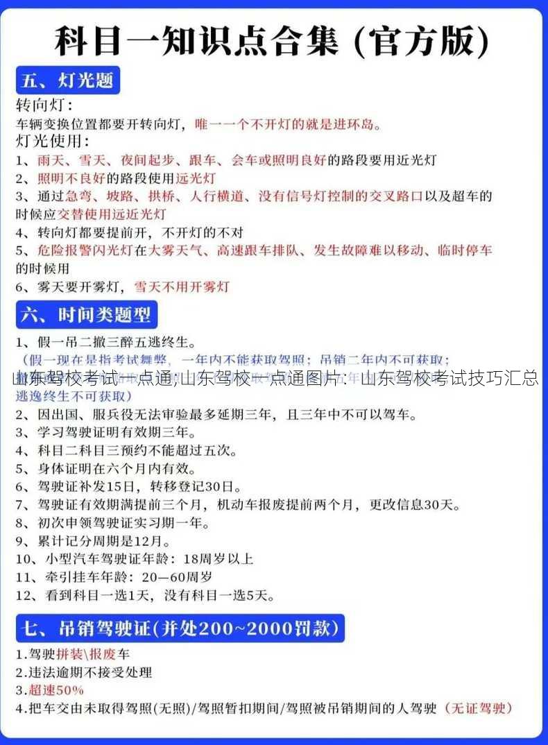 山东驾校考试一点通;山东驾校一点通图片：山东驾校考试技巧汇总