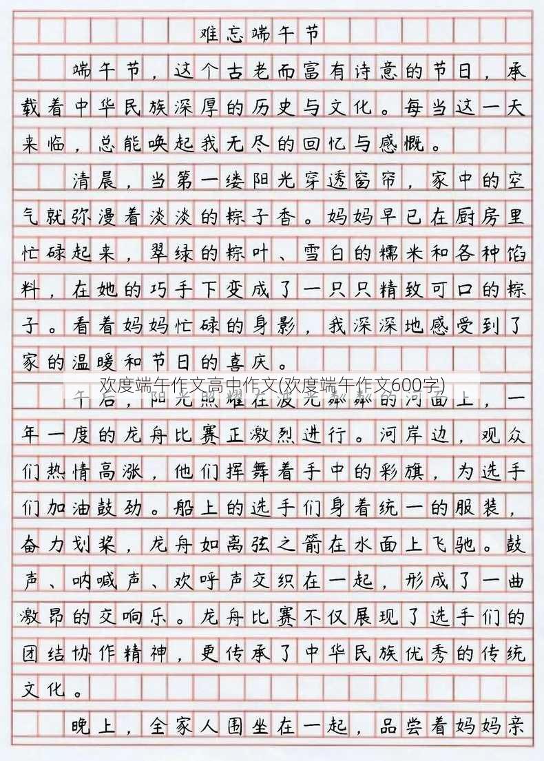 欢度端午作文高中作文(欢度端午作文600字)