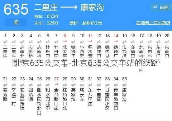 北京635公交车-北京635公交车站的线路