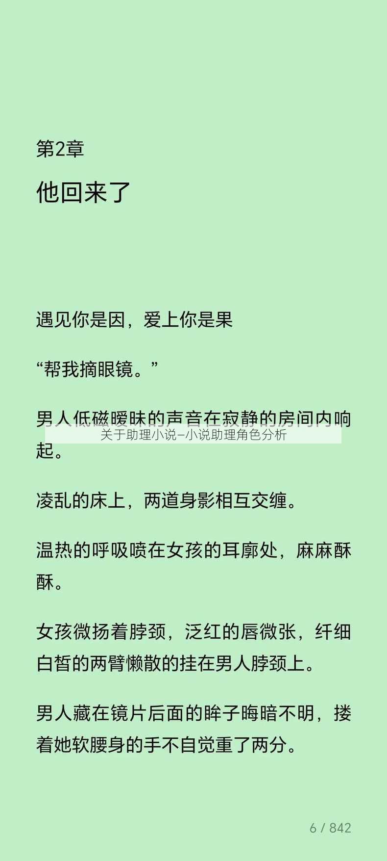 关于助理小说—小说助理角色分析