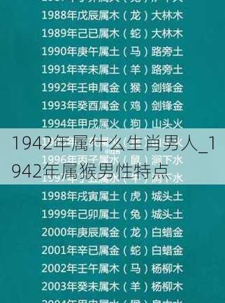 1942年属什么生肖男人_1942年属猴男性特点