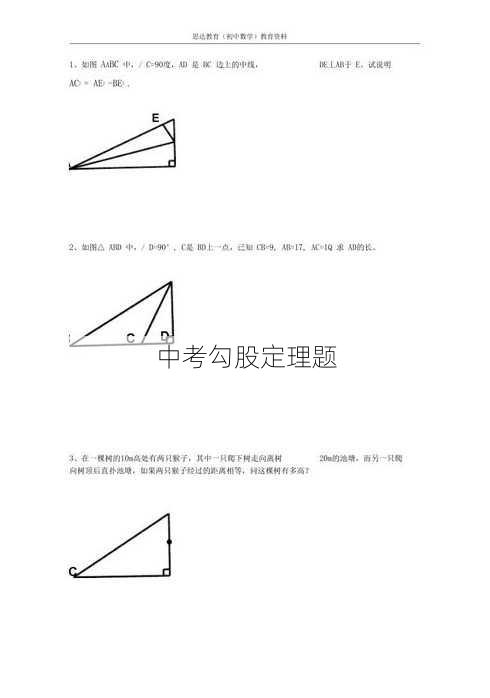 中考勾股定理题