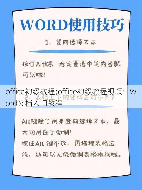 office初级教程;office初级教程视频：Word文档入门教程