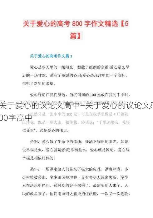 关于爱心的议论文高中—关于爱心的议论文800字高中