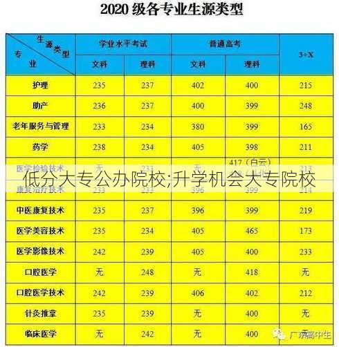 低分大专公办院校;升学机会大专院校