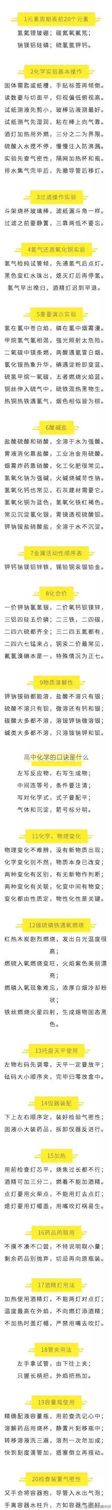 高中化学的口诀是什么