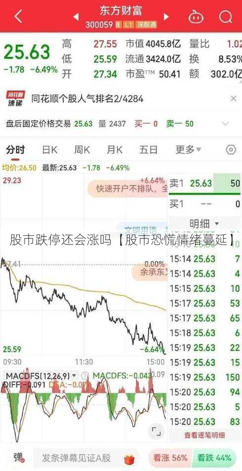 股市跌停还会涨吗【股市恐慌情绪蔓延】