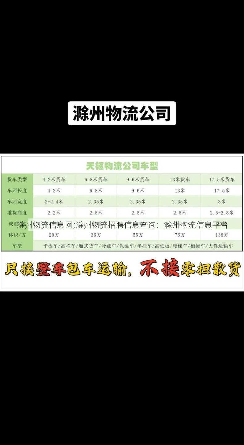 滁州物流信息网;滁州物流招聘信息查询：滁州物流信息平台