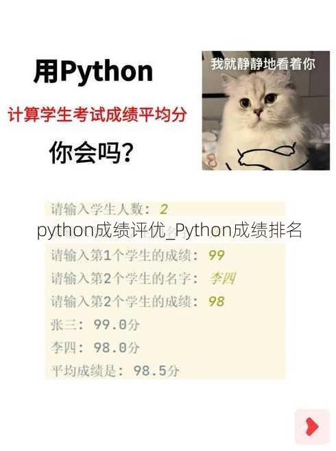 python成绩评优_Python成绩排名