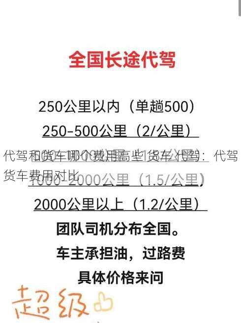 代驾和货车哪个费用高些 货车 代驾：代驾货车费用对比