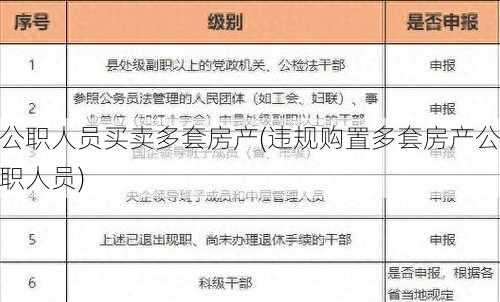 公职人员买卖多套房产(违规购置多套房产公职人员)