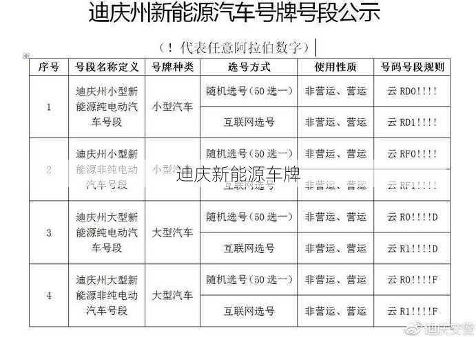 迪庆新能源车牌