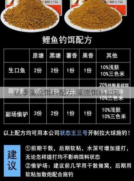 秋季溪流饵料配方,溪流饵料调制