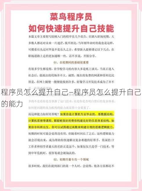 程序员怎么提升自己—程序员怎么提升自己的能力